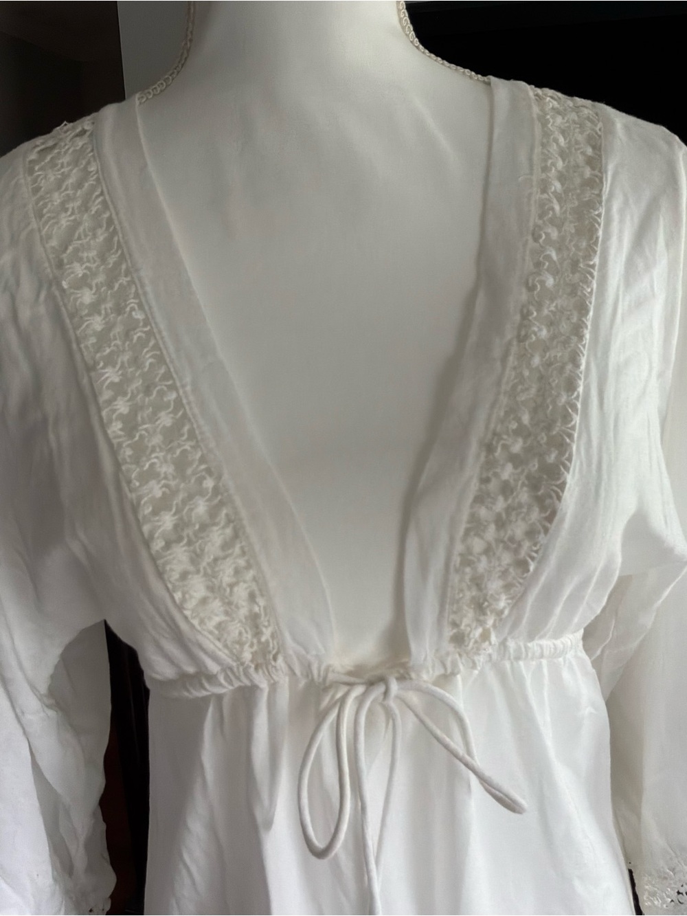 White Lace-Trim Beach Pool Swim Coverup - Picture 8 of 10
